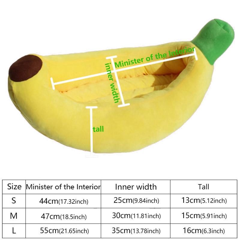 

Dogs Bed Cozy Banana Shaped Nest Pets Bed Durable Detachable &Washable Plush Soft Puppy Cushion Pet Nesting Bed for Pet Supplies S жёлтый
