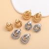 New Fashion Braided Dangle Earrings for Women Gold Color Metal Drop Wrap Punk Personality Female Zircon Oorbellen Voor Vrouwen