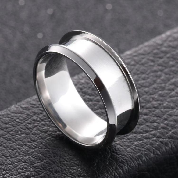 6 Stück Ringkerne Rohlinge für Einlagenringe Edelstahl Rillen Fingerringe 8mm