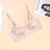 Sexy Underwear Women's French Thin Satin Lace Bra Large Chest Small Anti-sagging Large Size Underwear Bra