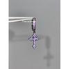 Gothic Vintage Colorful Rhinestone Cross Hoop Earrings Unique Exquisite