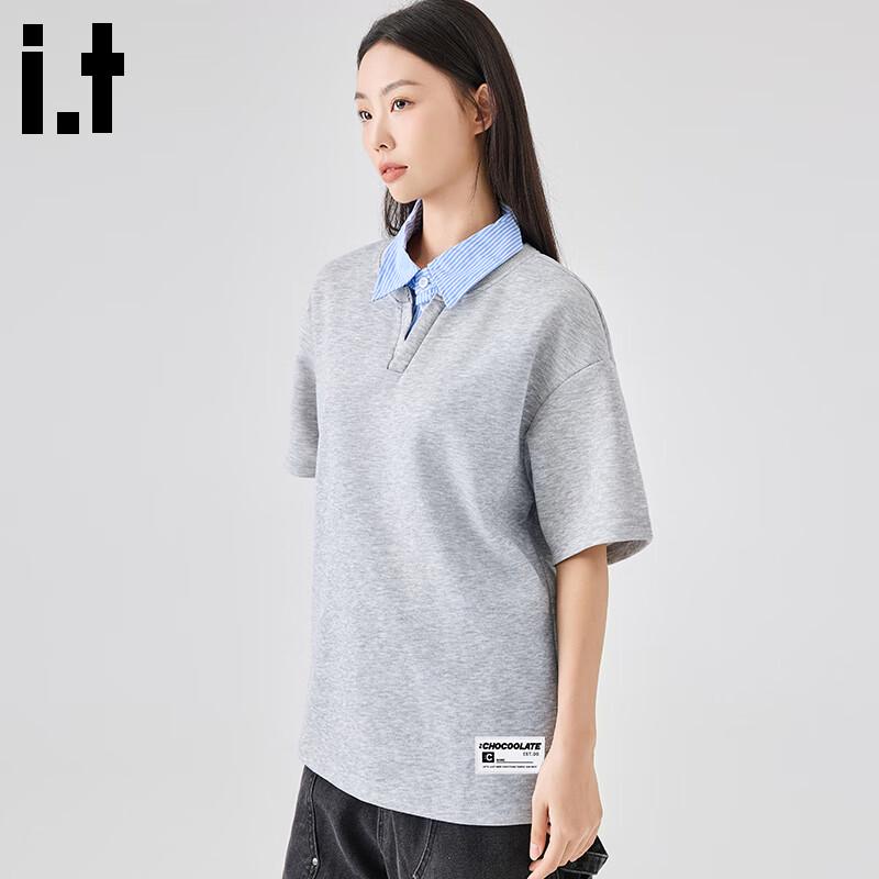 :CHOCOOLATEit Men's Faux Two-Piece Polo T-Shirt