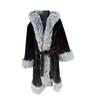 25 Year New European Fashion Long Coat with Fur Collar and Hooded Fur Grass Coat