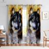 Wolf Under The Starry Sky 3d Printed Curtains For Children's Room, Bedroom, Living Room, Kitchen Curtains 2 Pieces Easy To Wash