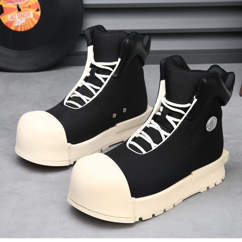 

Новые туфли с большой головой Микки, женские, для пары, уродливо-милые, туфли-хлебушки на платформе, однотонные ботинки с высоким верхом, спортивная и повседневная обувь 43 чёрный