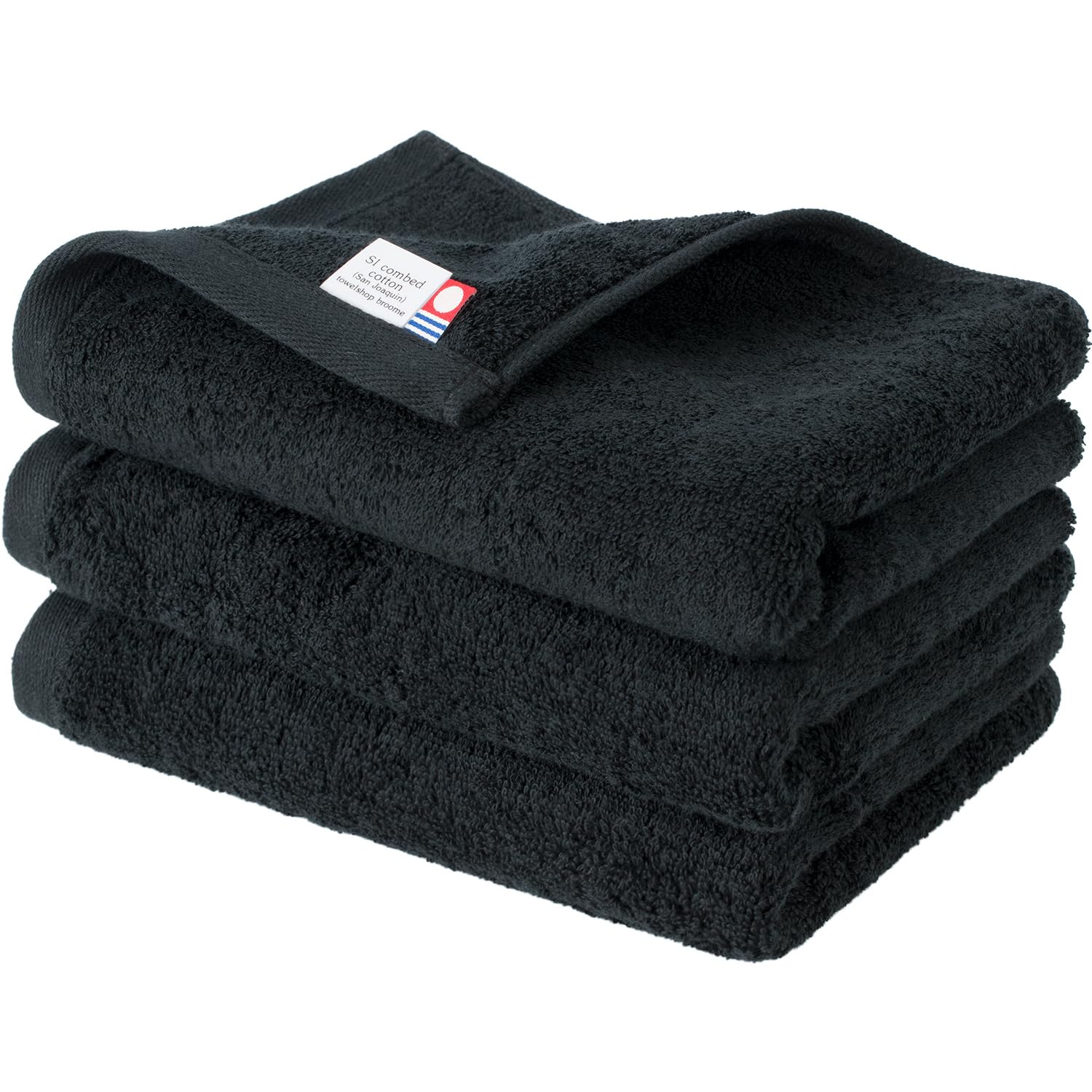 Bloom Imabari Towel Leon Face 3-Piece Set Sanhokin Cotton (Black) ft3 bk