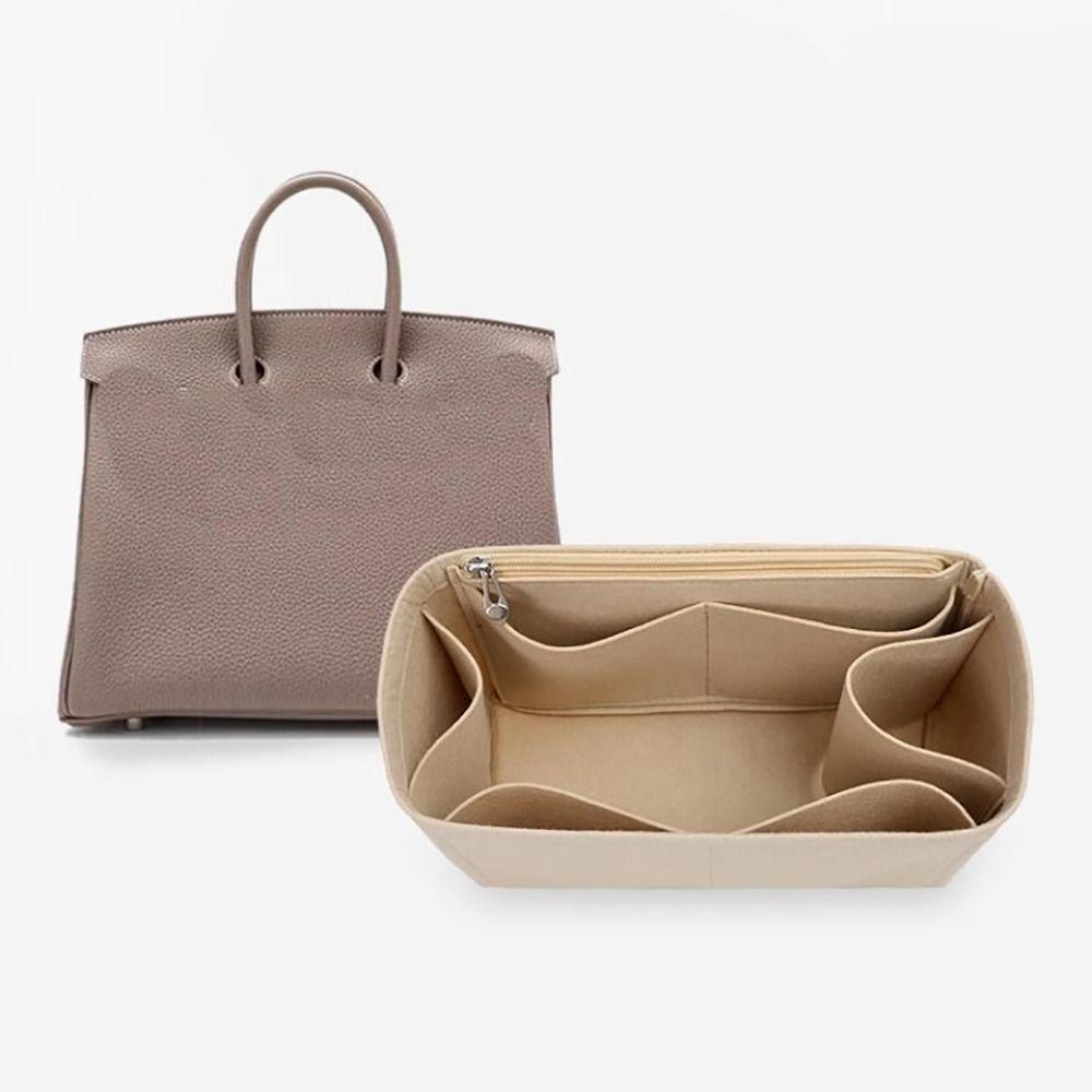 Felt Handbag Insert Bag Multi-Pocket Portable Purse Liner Bag Support Storage Organization Bag Organiser for Birkin25/30/35