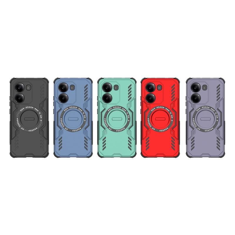Magnetisk Luksus Armor Støtsikkert Deksel For Poco X7 Pro Capas Luksusfarge Hardt Støtsikkert Sirkulært Magnetisk Xiaomi Poco X7 Pro