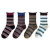 Meilade Autumn 2025 Striped Double Ribbed Socks for Women & Kids - 4 Pack