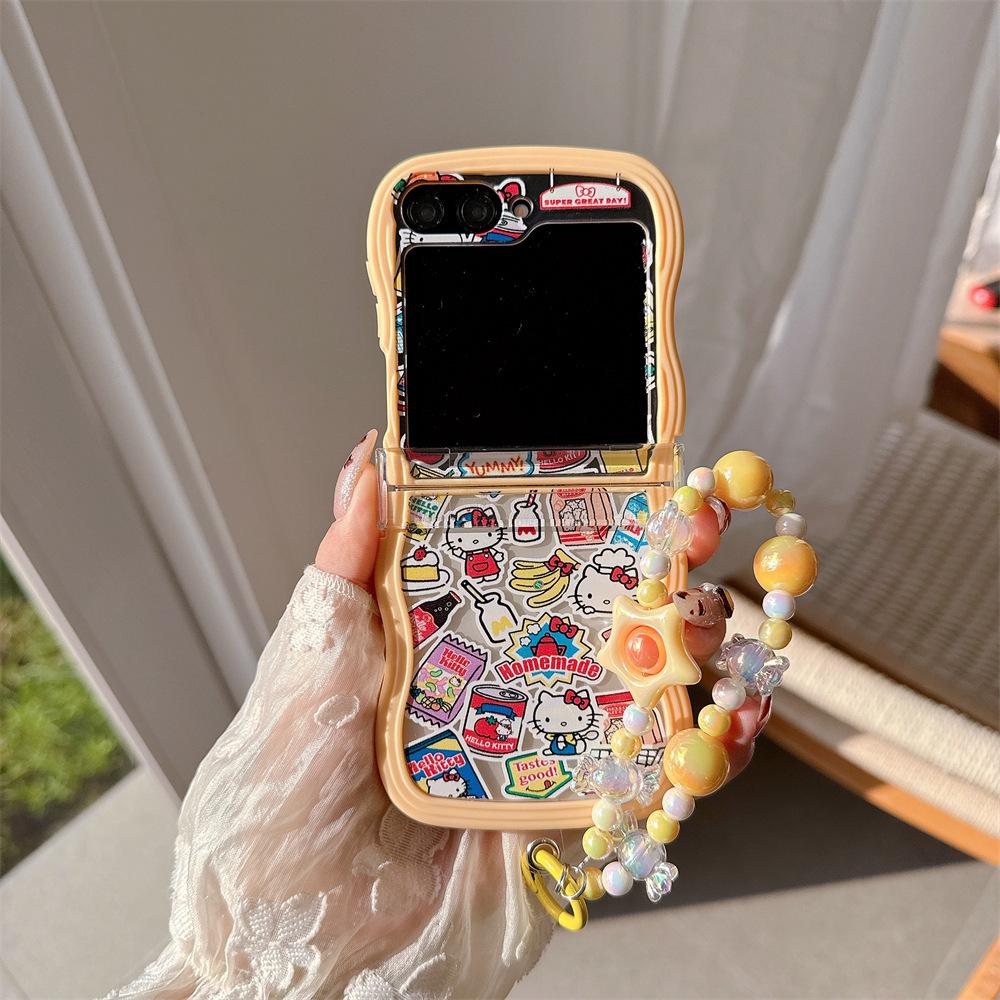 Hello Kitty Soft PC Protective Case with Lanyard for Samsung Galaxy Z Flip Series
