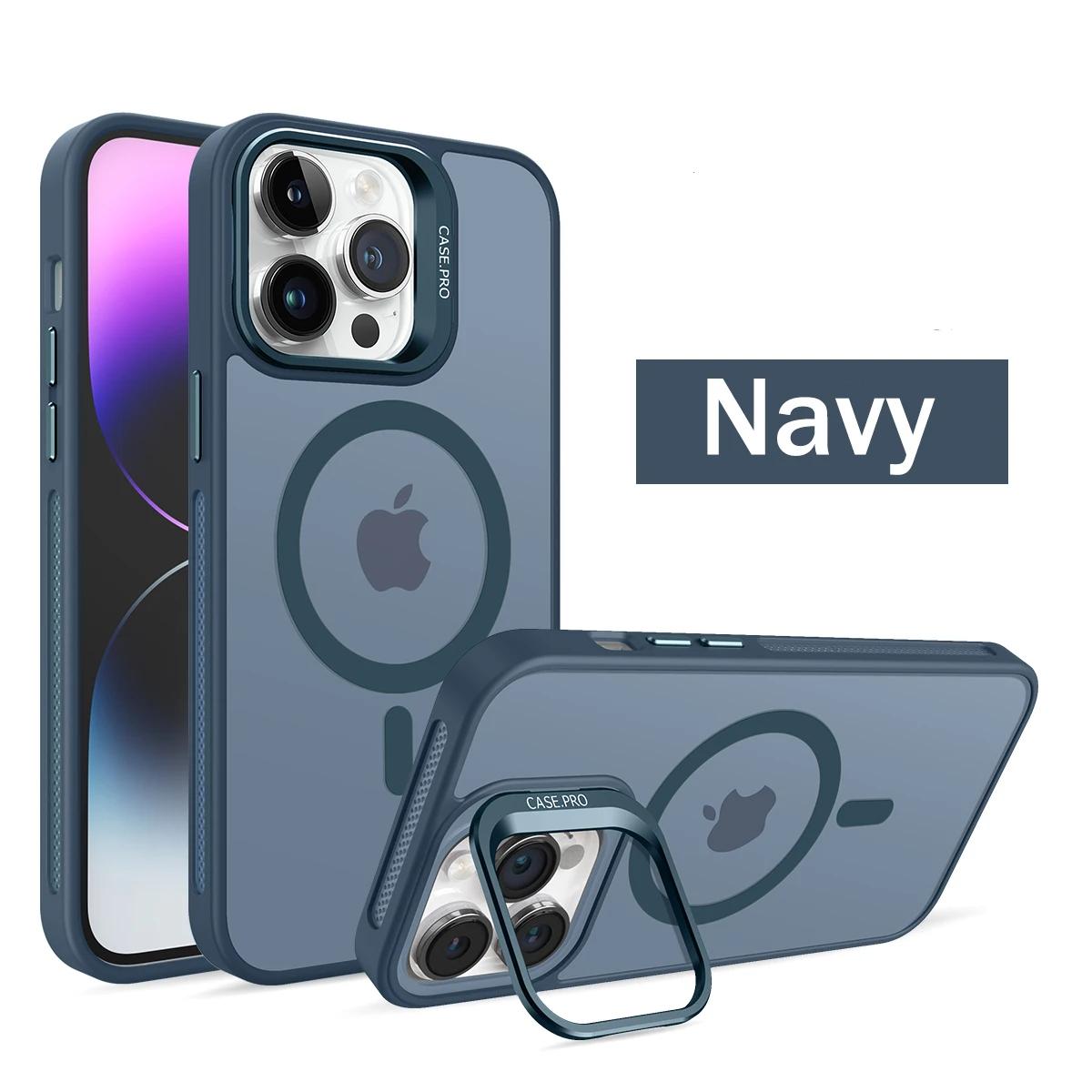 

Металлический держатель-подставка для фотоаппарата для iPhone 15 14 Plus 13 12 11 Pro Max для беспроводной зарядки, магнитный матовый противоударный чехол For iPhone 14