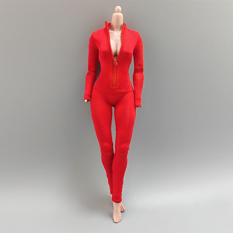

HAMRETHYPPZ 1/6 Scale Costume, Female Long Sleeve Dress, Ninja Outfit (Body, Head, Shoes, etc. Not Included) (Red)