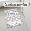 Floral Horse Theme Soft Crystal Velvet Rug Custom Name & Text Print Non Slip Floor Rug for Bedroom Living Room