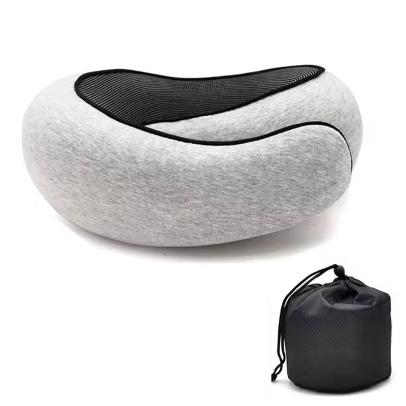 Travel Neck Pillow Memory Foam U-shaped Pillow Snail Style Travel Neck Support Portable Adjustable Soft Noon Break Sleep Pillows