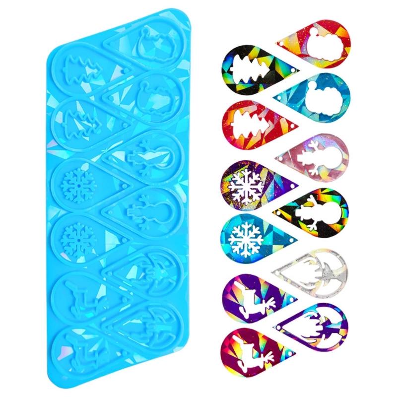 Portable Silicone Mold DIY Christmas Earrings Casting Molds Tear Drop Shapes Jewelry Making Moulds for DIY Lovers
