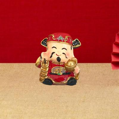 Mini Fengshui Chinese Immortal Figurine Car Dashboard Decoration Spring Festival Gift for Home