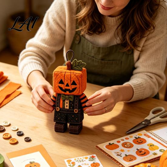 Handmade Christmas Tree Ornaments Halloween Rag Doll DIY Kit Patchwork Sewing Craft Set with Decorative Figure Kits Pre-Cut Fabrics Beginner-Friendly