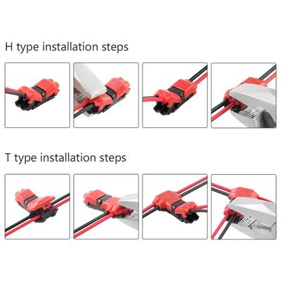 1Pcs For Wires Wiring Pluggable Wire Connector Cable Connections Strip 8-22AWG Electrical Cable Crimp 2Pin Quick Splice