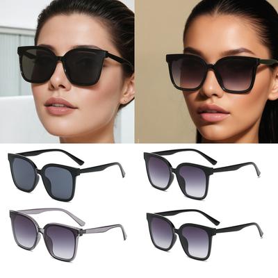 Motorcycle 4pcs Fashion Gradient Cat Eye Sunglasses Retro Square Lens Large Frame Cycling Sun Glasses Vintage Eyewear UV400