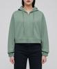 Musinsa Standard Woman Women'S Crop Hooded Sweat Zip-Up [Dusty Green]