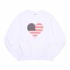 KIRSH Cherry Usa Heart Applique Loose Fit Sweatshirt [White]