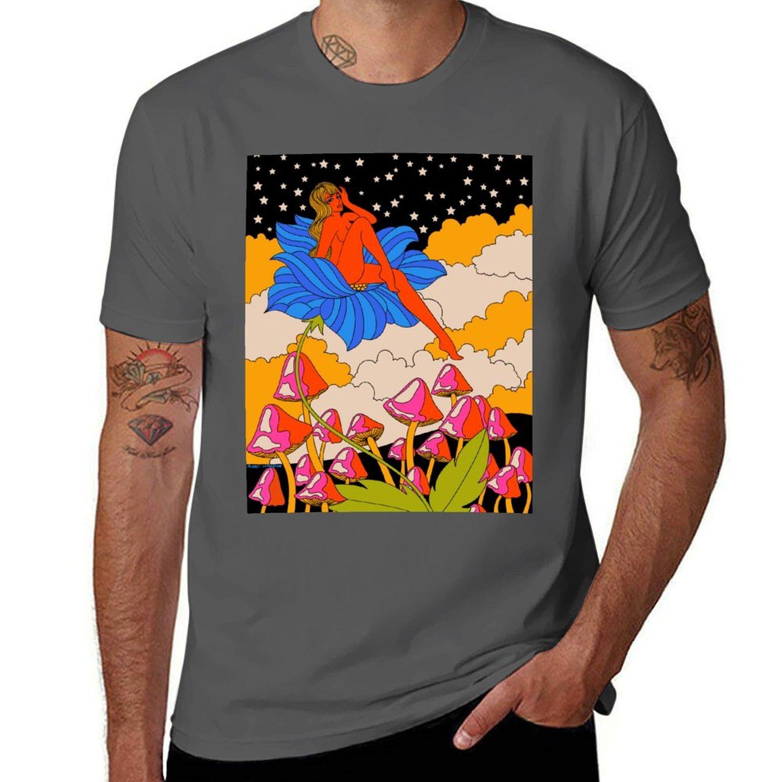 

Lady in a flower T-Shirt t shirts cotton 100% man t shirt graphic man graphic t shirt T-Shirt 4XL