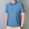 Men's Spring and Summer Solid Color Business Polo Shirt Lapel Ice Silk Short-sleeved Shirt Casual Non-marking Summer Shirt