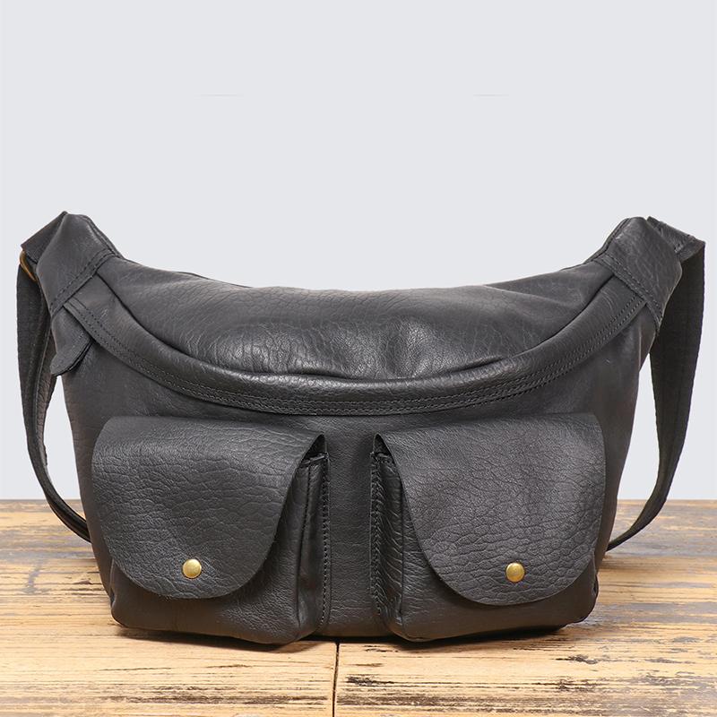 Torba ze skóry bydlęcej Męska Torba crossbody ze skóry bydlęcej Torba na ramię Pierwsza warstwa skóry bydlęcej Torba rowerowa, Jednoramienna torba pod pachę, Podróżna torba listonoszka na klatkę piersiową