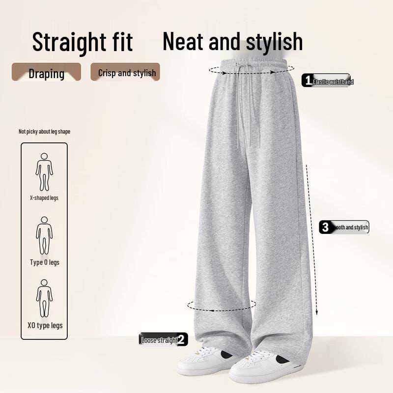 Jeanswest Men's Casual Loose Fit Straight-Leg Trousers
