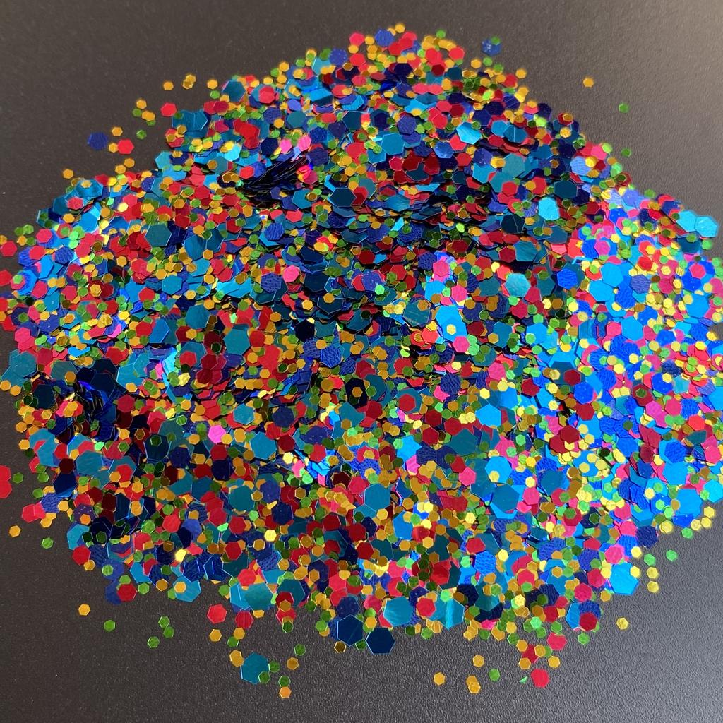 Bulk Metallic Polyester Glitter Loose Chunky Glitter Mix