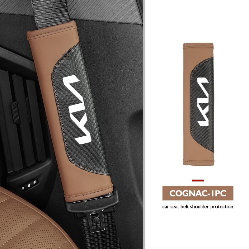 CKWQ4 For KIA Car Seat Belt Carbon Fiber Safety Belt Shoulder Covers Ceed Sportage Rio K5 K2 Optima Cerato Venga Sedona