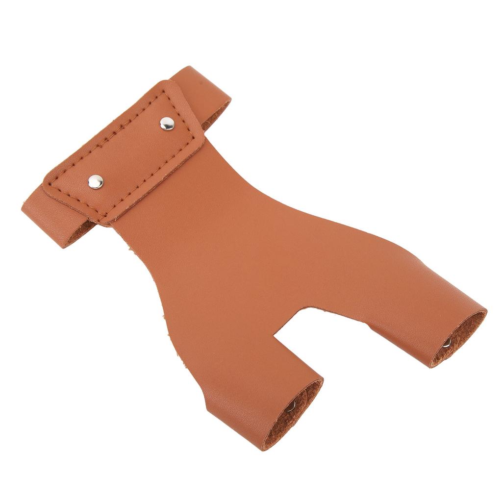 Archery Shooting Glove Brown Hand Guard PU Leather 2 Finger Protector Left Hand Protective Guard
