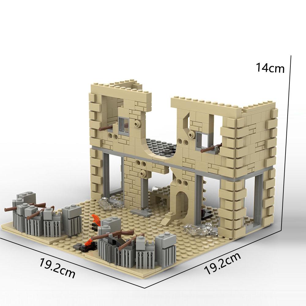 

Military Scene Building Block Toy Set with Fortress, Bunker, and Weapons for Kids.
