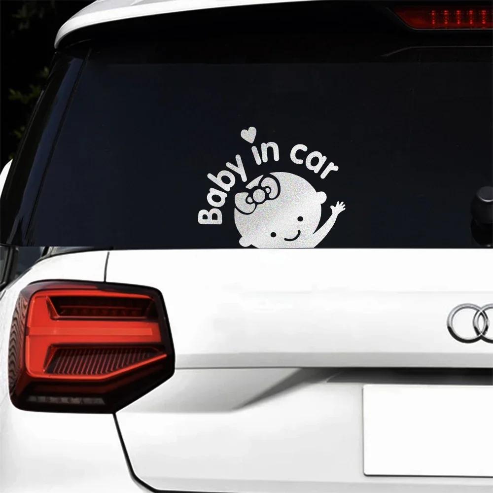 Car Sticker Cartoon Funny KIDS BABY IN CAR Sticker Auto Window Glass Body Personalized Creative DIY Warning Sign Car Decoration