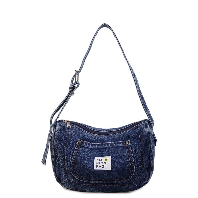 

Denim Bag Women s Large-capacity Casual Single-shoulder Cross-body Cloth Class Commuting Tote 32x9x21 темно-синього кольору