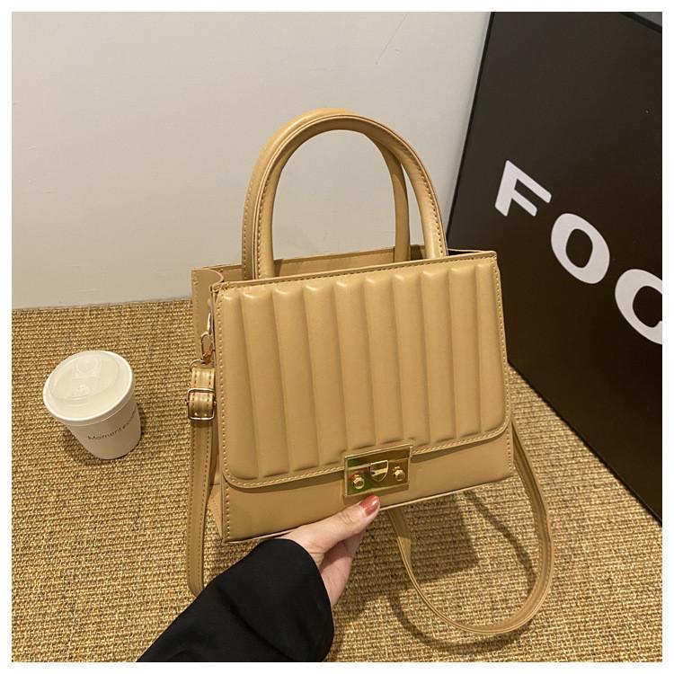 Trendy Korean Style Minimalist Small Square Handbag For Women In Black White And Khaki хаки