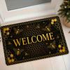 1pc Modern Black & Golden Honeycomb Bee Welcome Rug Suitable for Entryway, Kitchen, Bathroom - Non-Slip Absorbent Machine Washable with Bee, Soft Suit