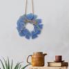 Sea Glass Wreath Handmade Coastal Style Beach Wreath 6 Inch Sea Glass Art Hanging Ornament for Door Window Kitchen Cabinet Chair Wall Home Decor