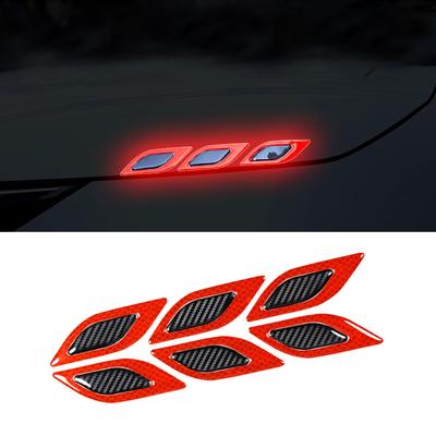 6 ks/sada Reflexní samolepky na auto ve stylu uhlíkových vláken nárazník na nárazník hrana karosérie samolepka s dekorem