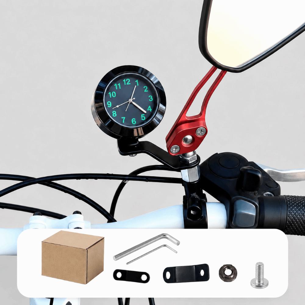 Rearview Mirror Mount Universal Bicycle Clock Luminous Dial Moto Clock Bicycle Accessories Black