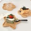 Bamboo Tray Creative Cup Tray Decorative Dessert Pallet Star Flower Shaped Trays Cake Cookie Holder Party Camping Decor Supplies