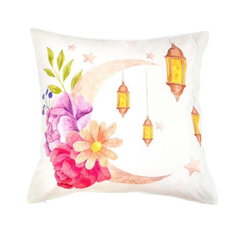 Home Decor Ramadan-themed Moon & Lantern Printed Pillowcases Pattern Cushion Cover Suitable for Sofa Bedroom Car Pillow Cover