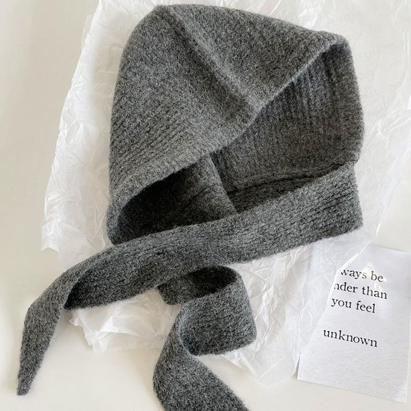 1Pc Wool Warm Knitted Winter Ear Protection Retro Cotton Blends Balaclava Hat Scarf