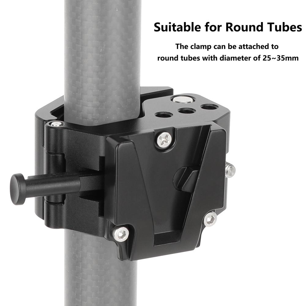 HDRIG Heavy Duty 25-35MM V-Groove Rod Clamp with Quick Release Adapter 25-35MM Pipe