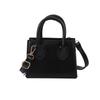 PU Leather Mini Handbag Solid Color Flap Shoulder Purse Korean Style Small Square Bag  Work Women