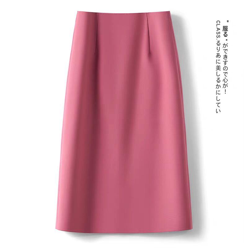 

Юбка миди с высокой талией и разрезом сзади - Женская 2025 Весна/Осень А-силуэт, стройнящий стиль Medium