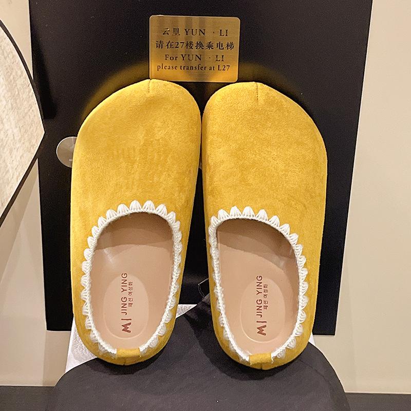 

Fashion niche cotton shoes women s 2025 autumn and winter new Internet celebrity soft sole warm casual cotton slippers women 40 жёлтый