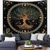 1pc Life Tree Tapestry, Moon Phase Tapestry, Bohemian Wind Starry Sky Tapestry, Fantasy Universe Planet Tapestry
