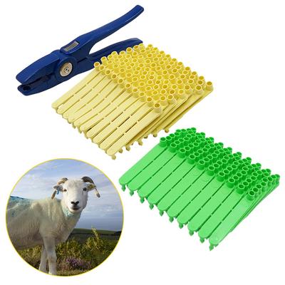 100Pcs Ear Tags Livestock Animal Goat Tags and Plier Farm Animals Idetification Card Sheep Ear Tag Without Words Easy To Install