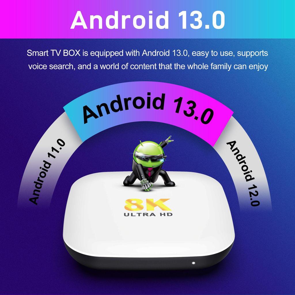 Set-Top Box H96 Max M2 Android 13, RK3528, 4G/64G, Dual WiFi, Lettore HD